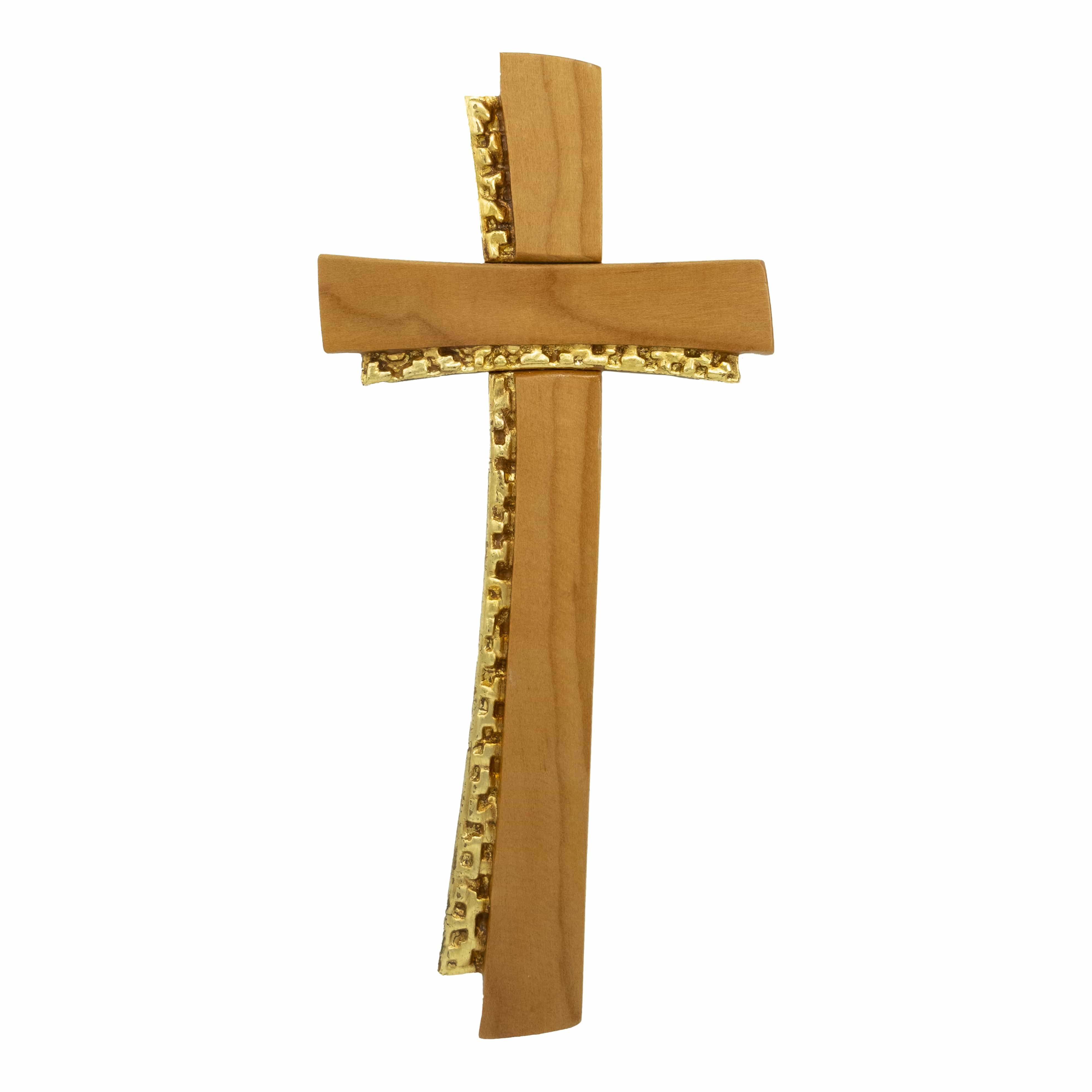 Bless Our Home Floral Design Cherry Wood Cross