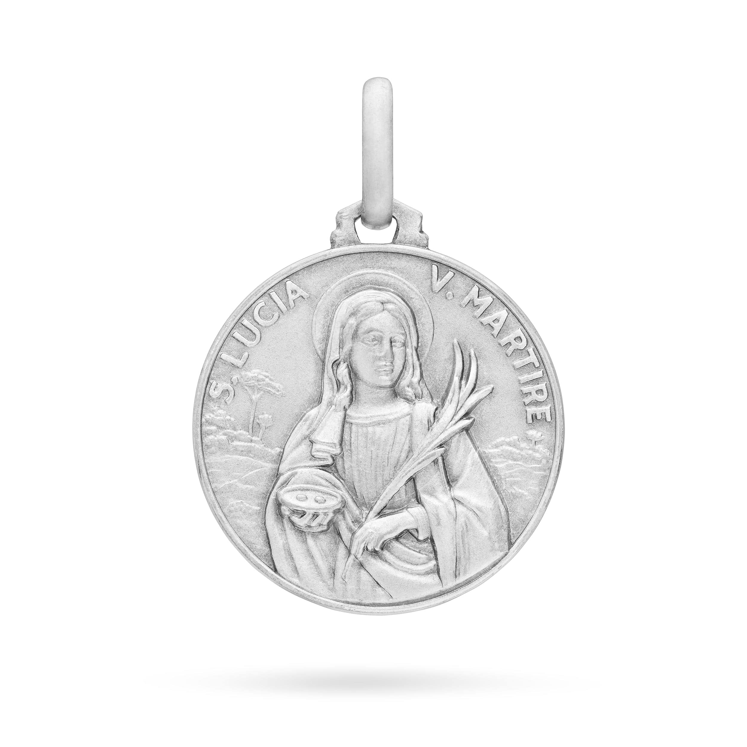 Sterling Silver Medal Of Saint Lucy Mondo Cattolico