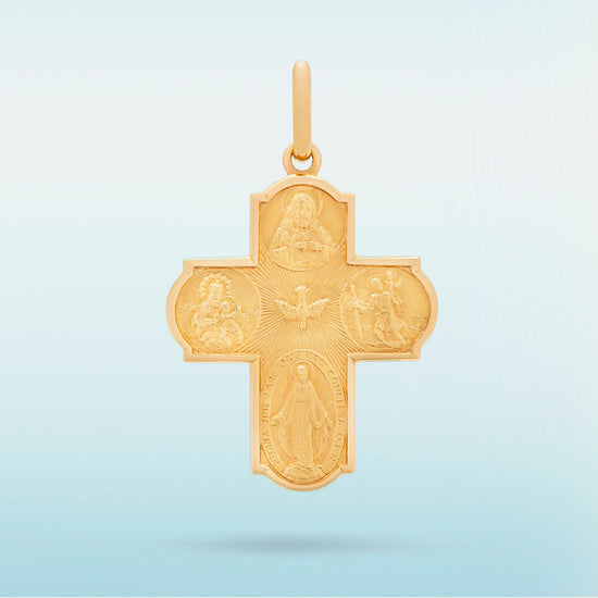 18K Gold Cross Pendant for Men