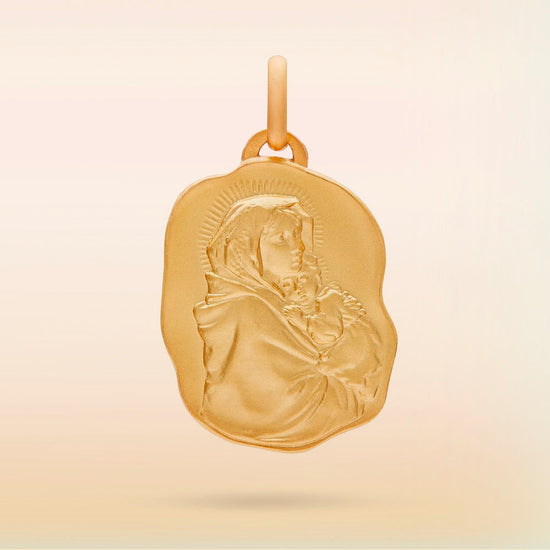 18K Gold Virgin Mary Pendant