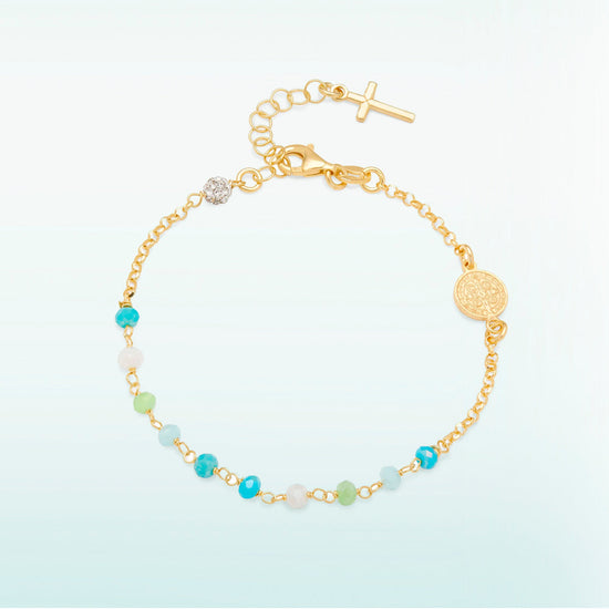 Blue Rosary Bracelet