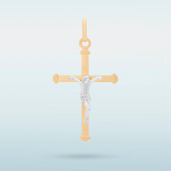 Mens White Gold Cross Pendant