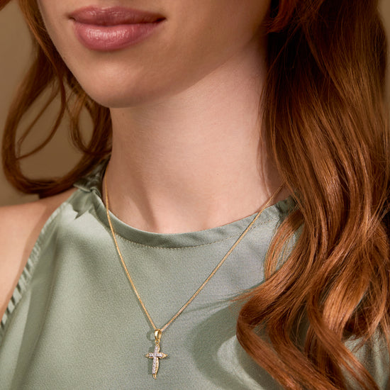 White Gold Pendant Crosses with Diamonds