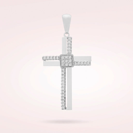 Womens White Gold Cross Pendant