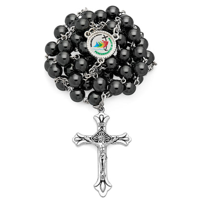 Rosary with Hematite Beads and Jubilee 2025 Logo