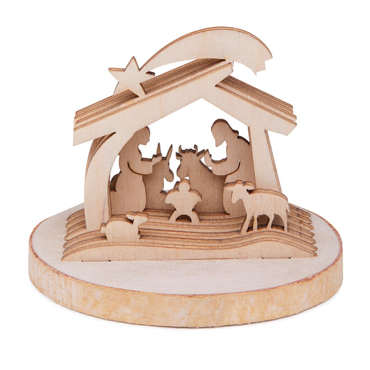 MONDO CATTOLICO ROMA Nativity 6 cm (2.36 in) 3D Wooden Nativity Scene