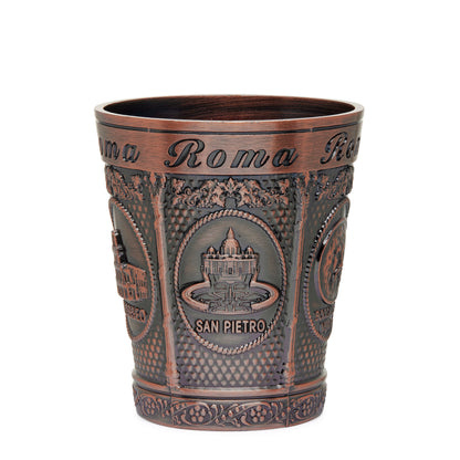 Mondo Cattolico Shot Glass 5.50 cm (2.17 in) Bronze-toned Metal Shot Glass featuring St. Peter's Basilica and Colosseum