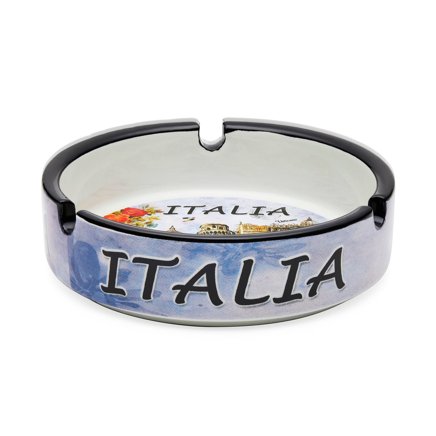 Mondo Cattolico Ashtray 10.50 cm (4.13 in) Ceramic Ashtray with Italy's Most Famous Monuments