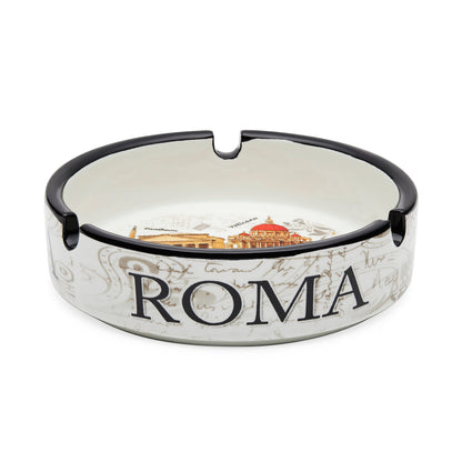 Mondo Cattolico Ashtray 10.50 cm (4.13 in) Ceramic Ashtray with Rome's Most Famous Monuments