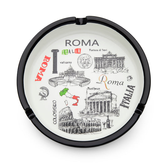 Mondo Cattolico Ashtray 10.50 cm (4.13 in) Ceramic Ashtray with Rome's Most Famous Symbols