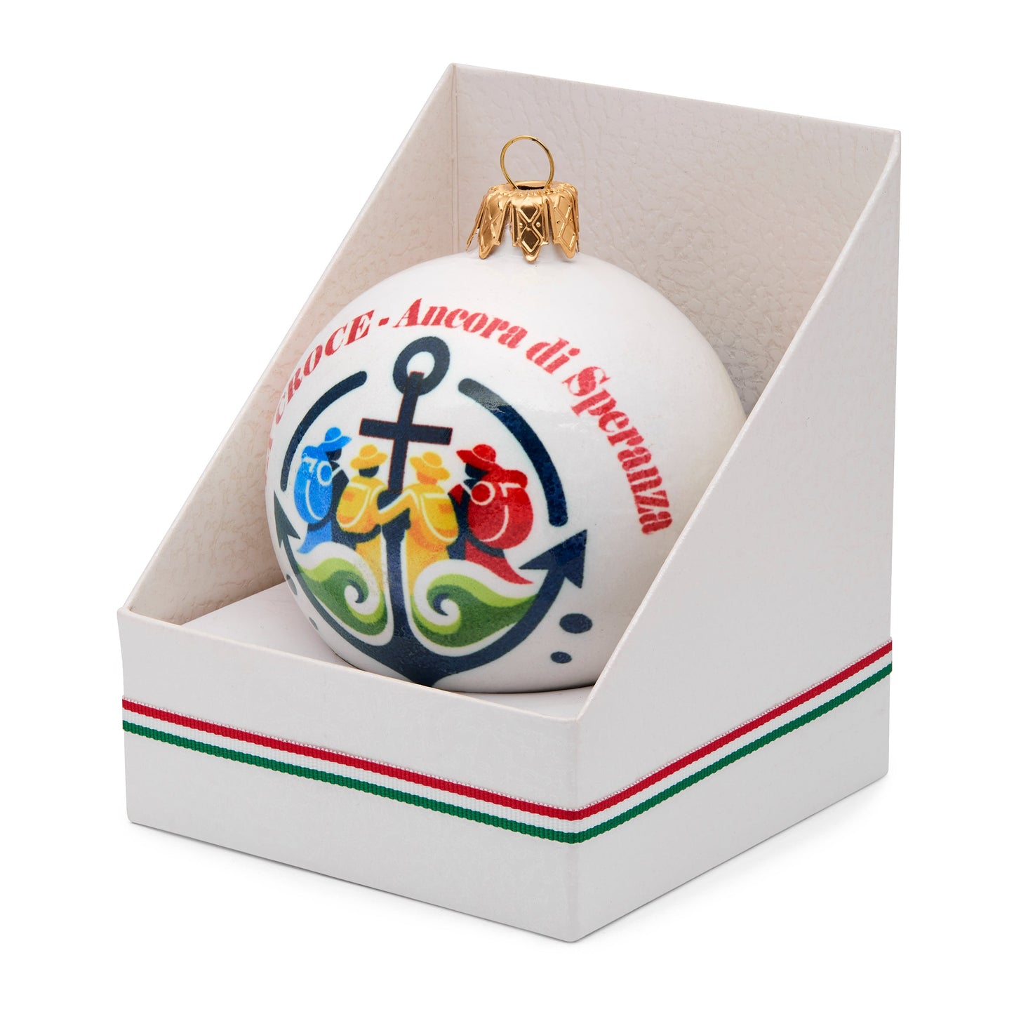 MONDO CATTOLICO ROMA Christmas Ball 8 cm (3.15 in) Ceramic Christmas Ball of Jubilee 2025