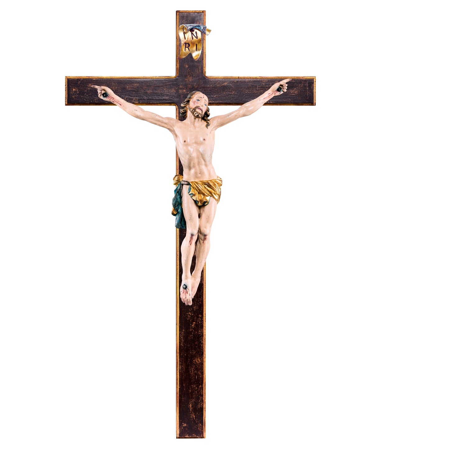Mondo Cattolico Antiqued / 42 cm (16.5 in) Christ of passion with cross