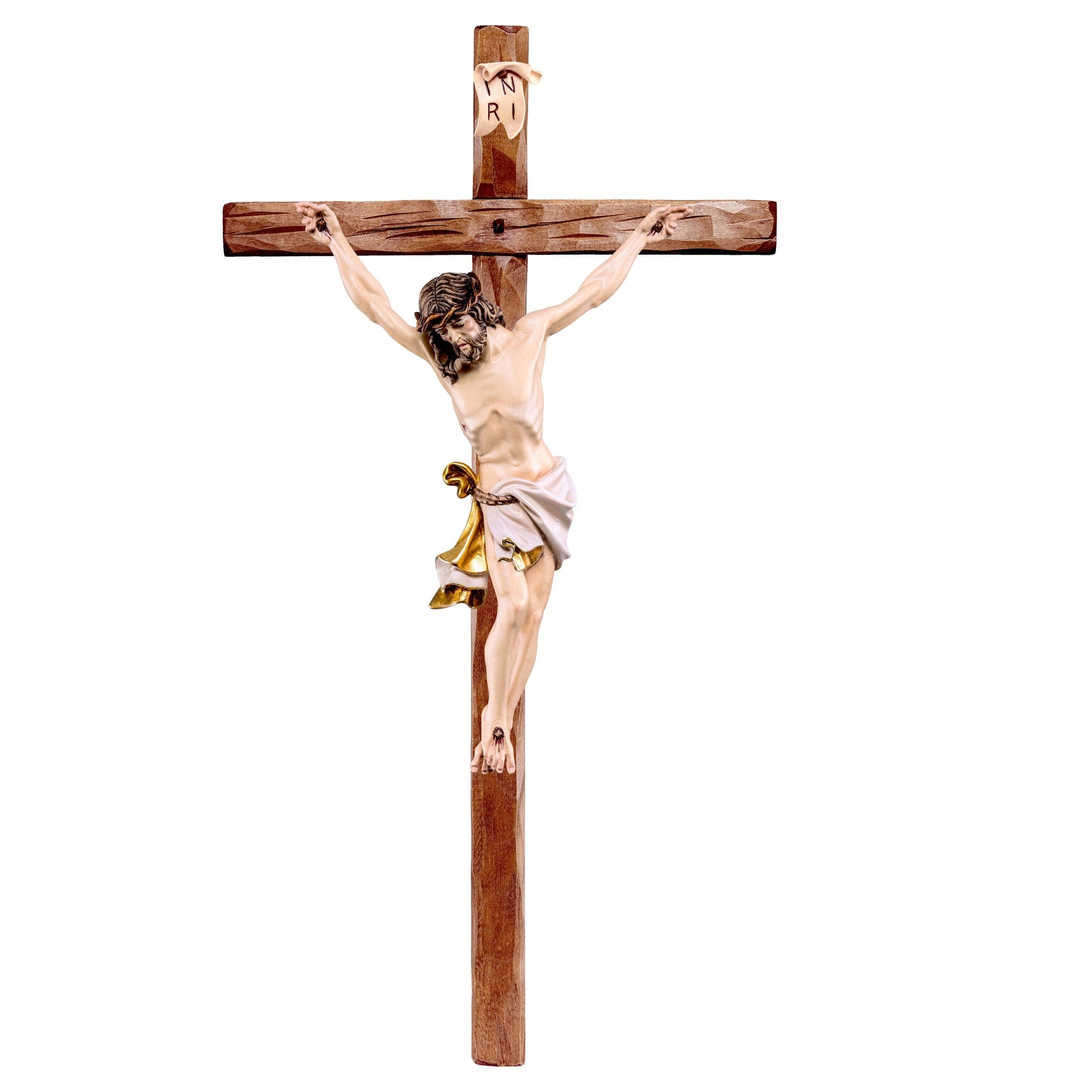 Mondo Cattolico Colored / 10 cm (3.9 in) Christ of the Alps white with straight cross