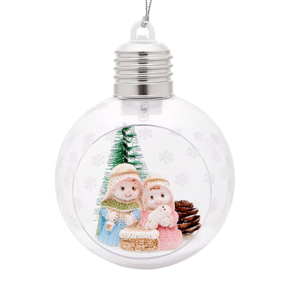 Mondo Cattolico Christmas Ball With Illuminating Resin Nativity Scene