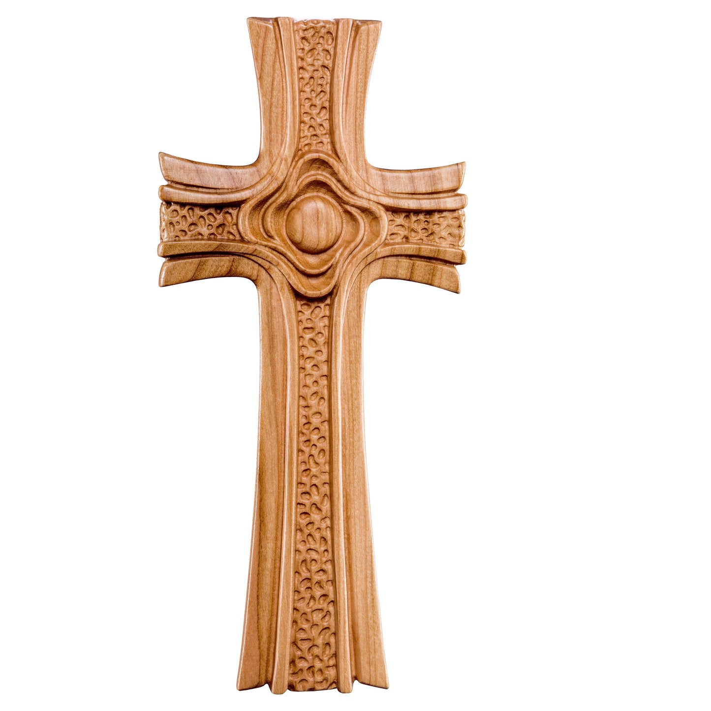 Mondo Cattolico Natural / 17 cm (6.7 in) Cross of roses cherry