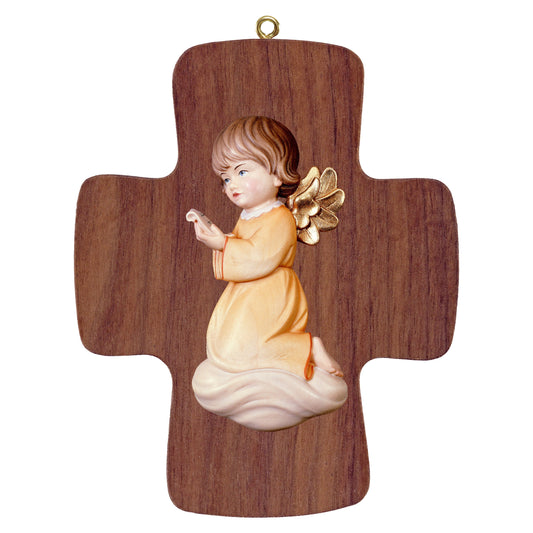 Mondo Cattolico Colored / 16 cm (6.3 in) Cross with Pitti - angel singing