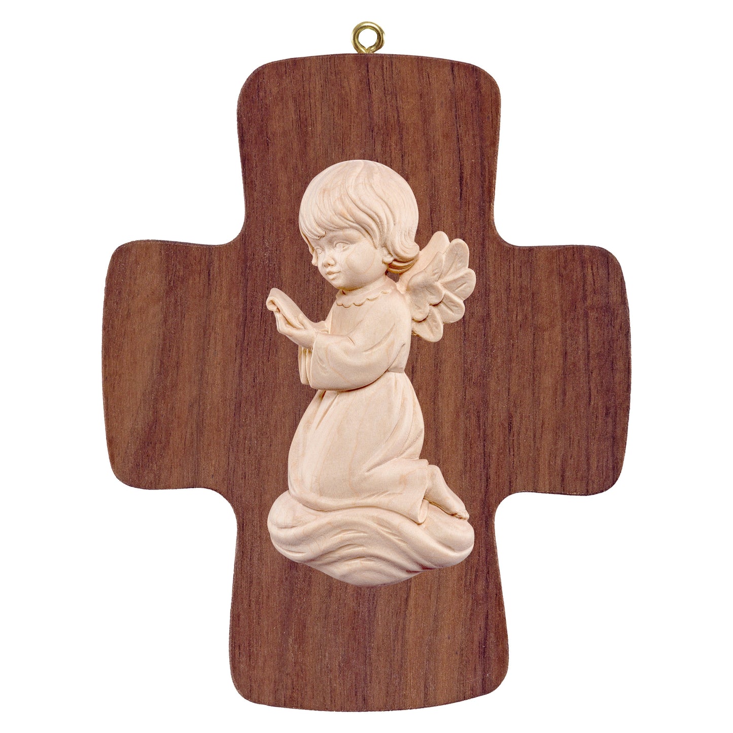 Mondo Cattolico Natural / 16 cm (6.3 in) Cross with Pitti - angel singing