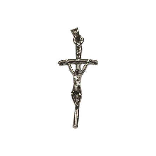BULK 12 Silver Papal Crucifix Cross Charm Pendant by TIJC SP1110B