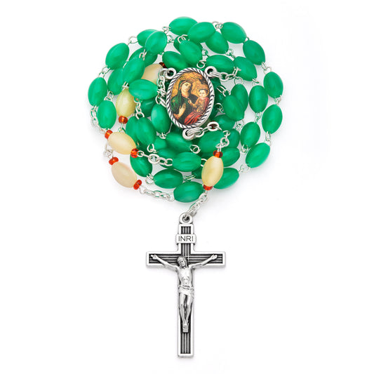 MONDO CATTOLICO ROMA Rosary 55 cm (21.65 in) / 74 cm (29.13 in) / 6x9 mm (0.24x0.35 in) Devotional Rosary of Our Lady of Good Health