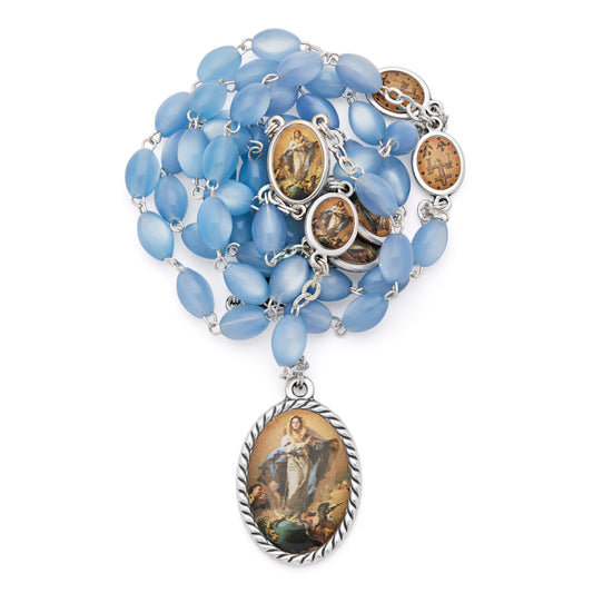 MONDO CATTOLICO ROMA Rosary 55 cm (21.65 in) / 76 cm (29.92 in) / 6x9 mm (0.24x0.35 in) Devotional Rosary of Our Lady of the Immaculate Conception