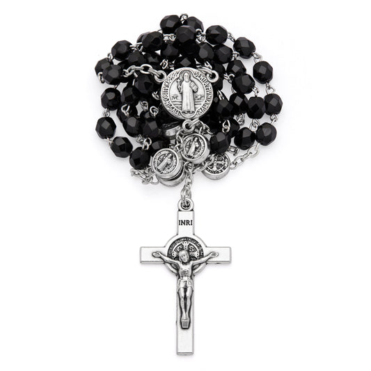 MONDO CATTOLICO ROMA Rosary 39 cm (15.35 in) / 51 cm (20.08 in) / 5 mm (0.20 in) Devotional Rosary of St. Benedict of Nursia