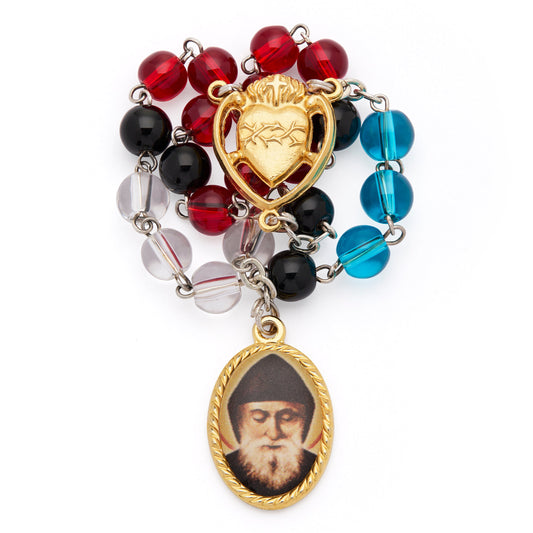 MONDO CATTOLICO ROMA Rosary 18 cm (7.09 in) / 18 cm (7.09 in) / 6 mm (0.24 in) Devotional Rosary of St. Charbel Makhlouf