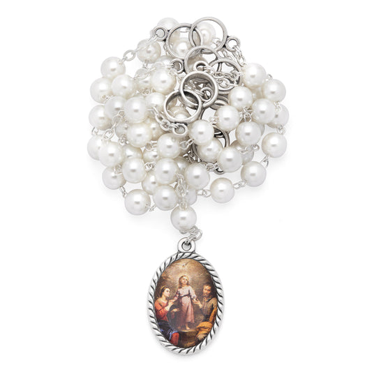 MONDO CATTOLICO ROMA Rosary 50 cm (19.69 in) / 70 cm (27.56 in) / 6 mm (0.24 in) Devotional Rosary of the Holy Family