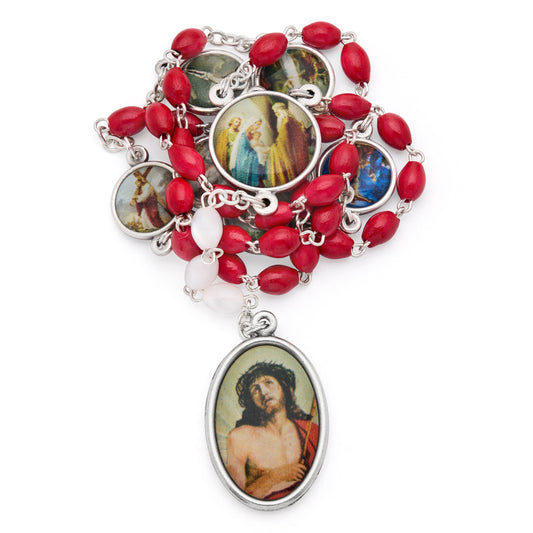 MONDO CATTOLICO ROMA Rosary 35 cm (13.78 in) / 50 cm (19.69 in) / 4x6 mm (0.16x0.24 in) Devotional Rosary of the Most Precious Blood