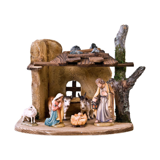 MONDO CATTOLICO ROMA Nativity 14 cm (5.51 in) / 12 cm (4.72 in) / 7 cm (2.76 in) Fixed Wooden Nativity Scene