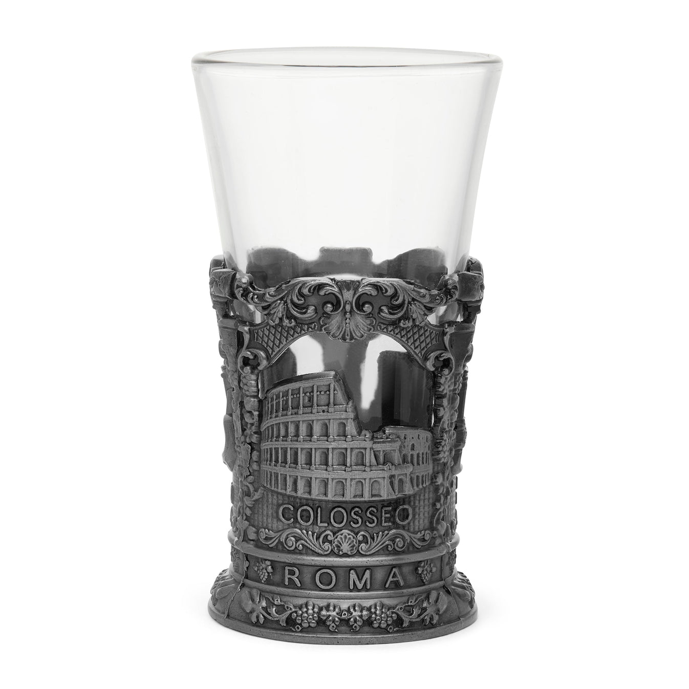 Glass Souvenir Shot Glass with Metal Base featuring St. Peter's ...