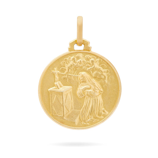 MONDO CATTOLICO Medal Gold-plated Sterling Silver Medal of St. Rita of Cascia