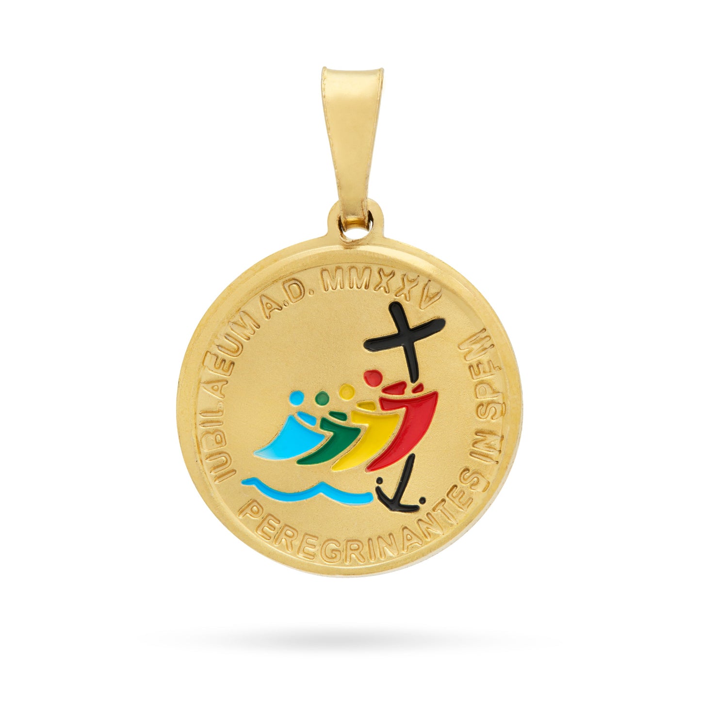 MONDO CATTOLICO ROMA Medal 15 mm (0.59 in) Gold-plated Sterling Silver Medal with Jubilee 2025 Logo