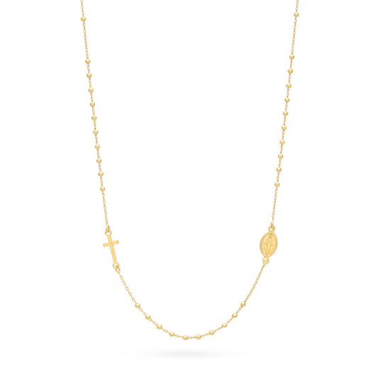 Mondo Cattolico Rosary 46 cm (18.11 in ) / 2 mm (0.08 in) Gold-plated Sterling Silver Rosary Necklace