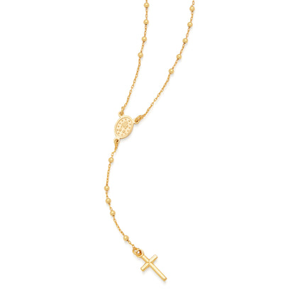 MONDO CATTOLICO ROMA Rosary 30 cm (11.81 in) / 44 cm (17.32 in) / 1.80 mm (0.07 in) Gold-plated Sterling Silver Rosary with Small Beads