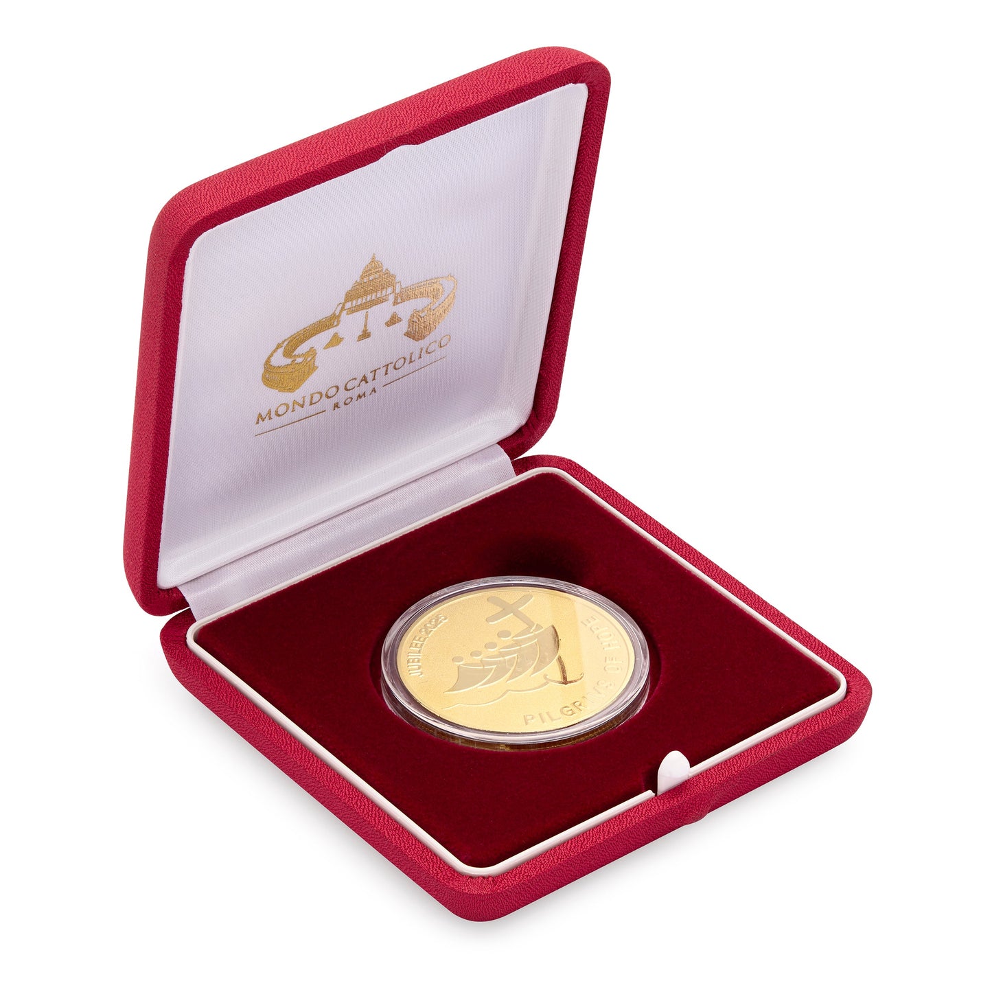 Mondo Cattolico Coin 4 cm (1.57 in) Gold-tone Jubilee 2025 Commemorative Coin – Exclusive Edition