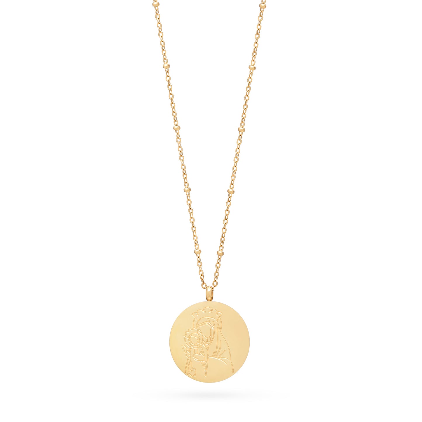 MONDO CATTOLICO ROMA Necklaces 36 - 41 cm (14.17 - 16.14 in) / 20 mm (0.79 in) Gold-tone Stainless Steel Necklace with Jubilee 2025 Pendant