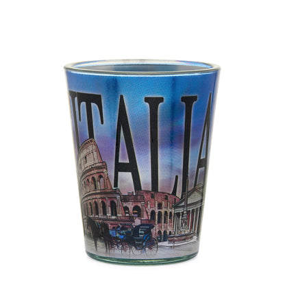 Mondo Cattolico Shot Glass 5.50 cm (2.17 in) Holographic Souvenir Shot Glass with Rome by Night