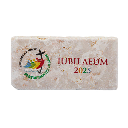 Mondo Cattolico Magnet 5x10 cm (1.97x3.94 in) Jubilee 2025 Logo Rectangular Marble Dust Magnet