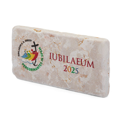 Mondo Cattolico Magnet 5x10 cm (1.97x3.94 in) Jubilee 2025 Logo Rectangular Marble Dust Magnet