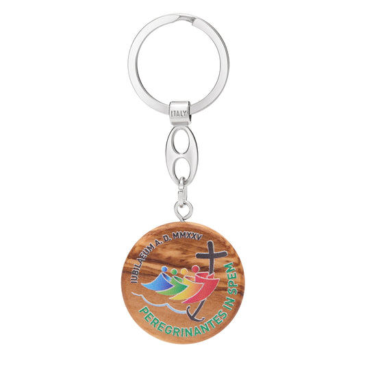 MONDO CATTOLICO ROMA Keychains Jubilee 2025 Logo Wooden Keychain