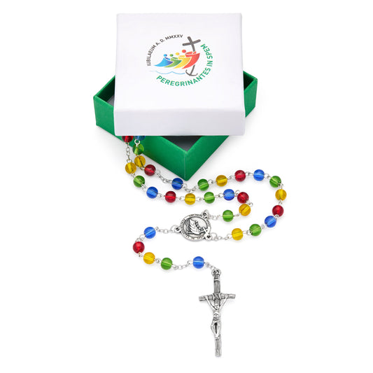 Mondo Cattolico Rosary 50 cm (19.69 in) / 68 cm (26.77 in) / 6 mm (0.24 in) Jubilee 2025 Rosary with Box