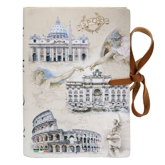 MONDO CATTOLICO ROMA Notebook 10 x 13.50 cm (3.94 x 5.31 in) Leather Notebook featuring Rome's Symbols