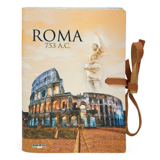 Mondo Cattolico Notebook 10 x 13.50 cm (3.94 x 5.31 in) Leather Notebook featuring the Colosseum