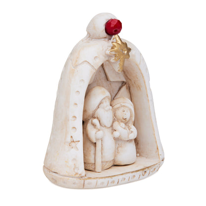 MONDO CATTOLICO ROMA Nativity 7 cm (2.76 in) Marble Dust Nativity Scene in a Bell