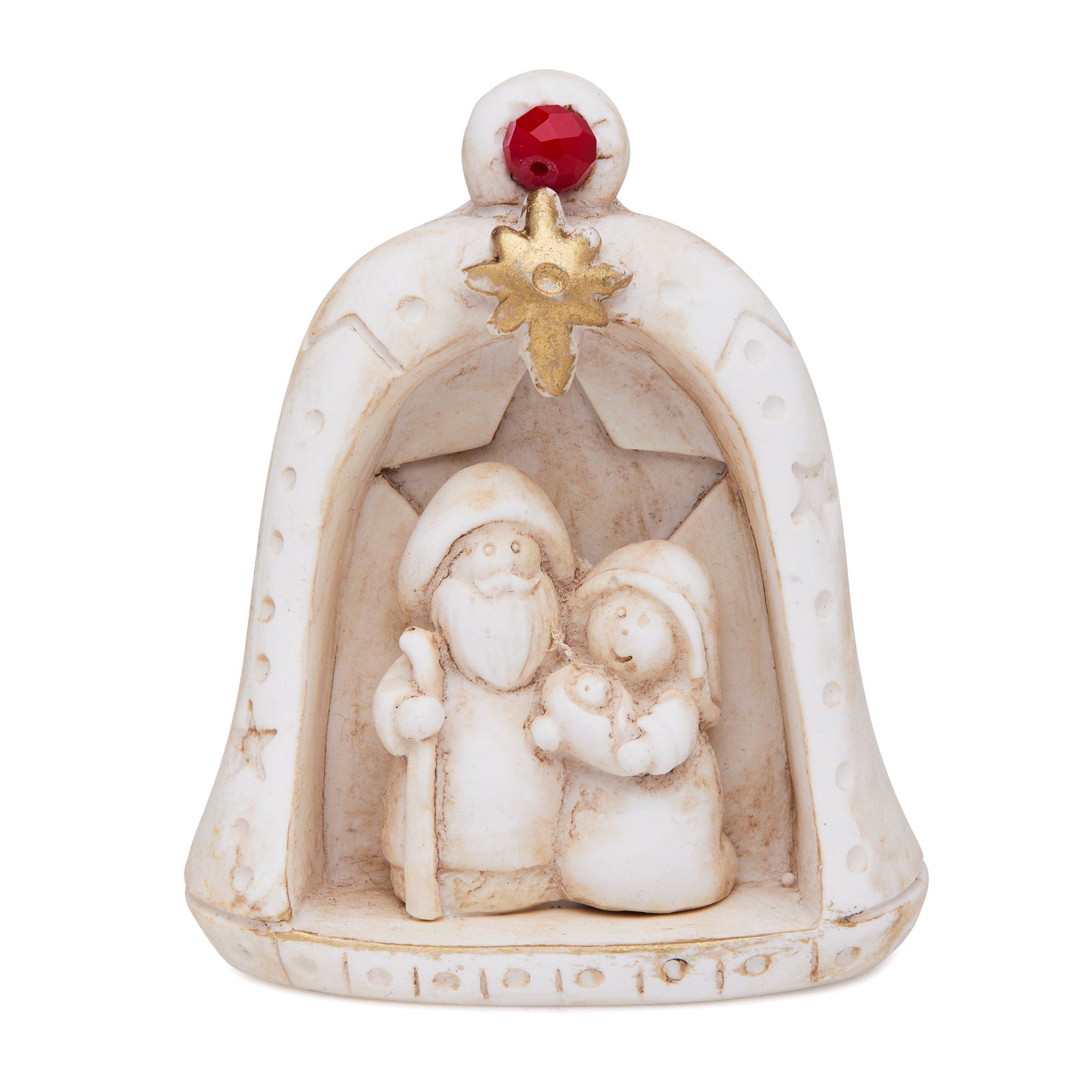 MONDO CATTOLICO ROMA Nativity 7 cm (2.76 in) Marble Dust Nativity Scene in a Bell