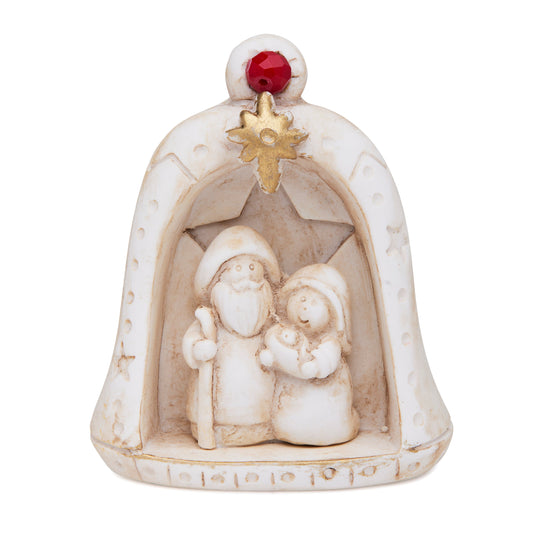 MONDO CATTOLICO ROMA Nativity 7 cm (2.76 in) Marble Dust Nativity Scene in a Bell