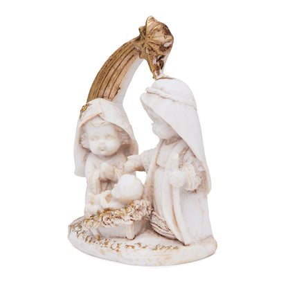 MONDO CATTOLICO ROMA Nativity 10 cm (3.94 in) Marble Dust Nativity Scene with Comet Star