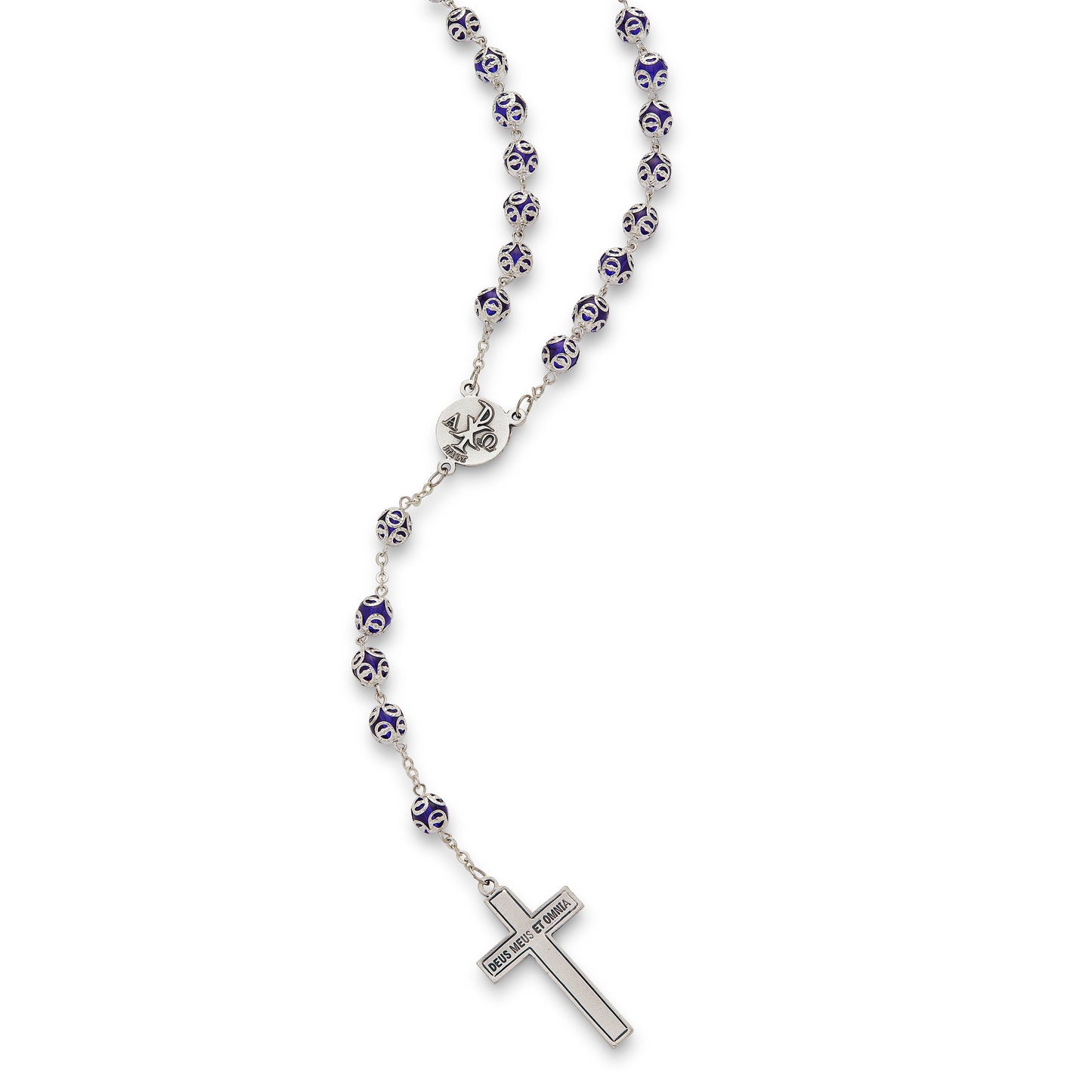 MONDO CATTOLICO ROMA Prayer Beads Mater Ecclesiae Rosary in Blue Capped Beads