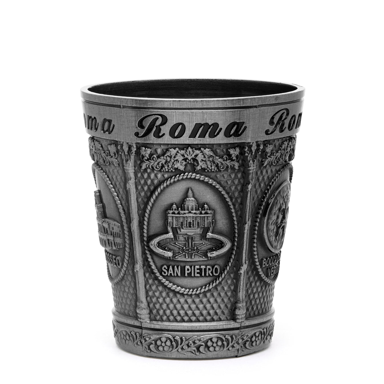 Metal Souvenir Shot Glass featuring St. Peter's Basilica and Colosseum ...