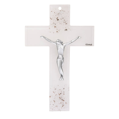 MONDO CATTOLICO ROMA Crucifix 21 cm (8.27 in) Murano Glass Crucifix with 3D Details Modern Style